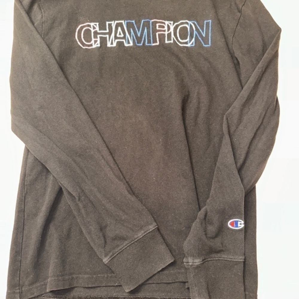 VINTAGE CHAMPION HERITAGE LONG SLEEVE T3822‎ 550774 BLACK  pullover MEN SIZE S